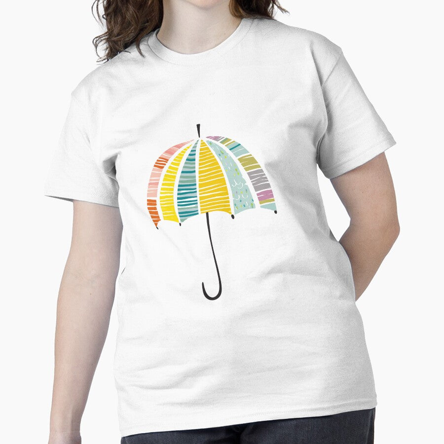 Colorful Umbrella – Bright & Cheerful Rainy Day Classic T-Shirt
